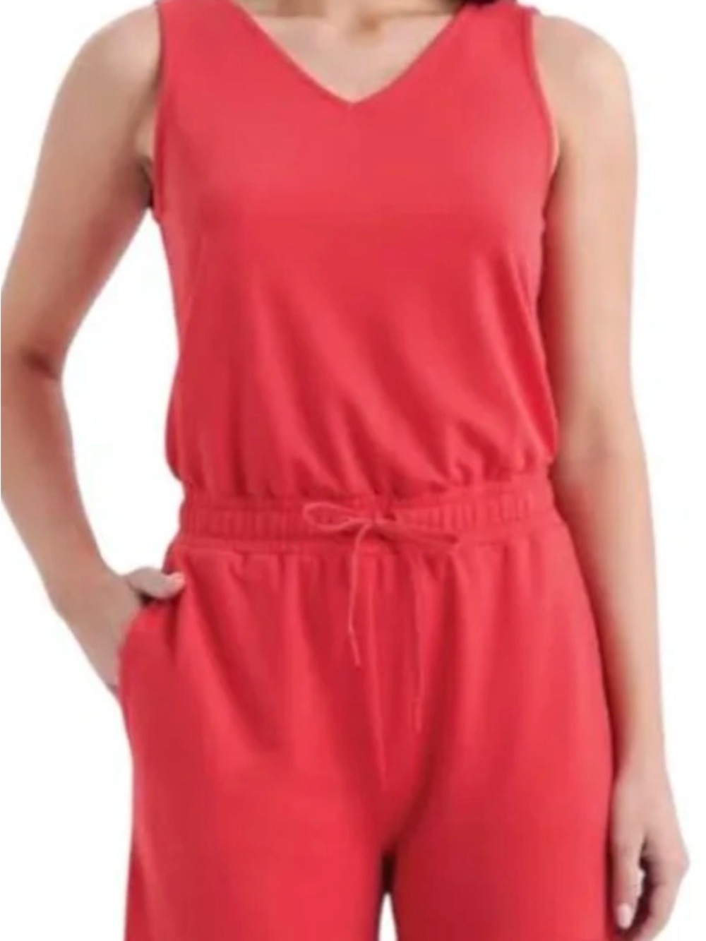 Lole V-Neck Red Jumpsuit